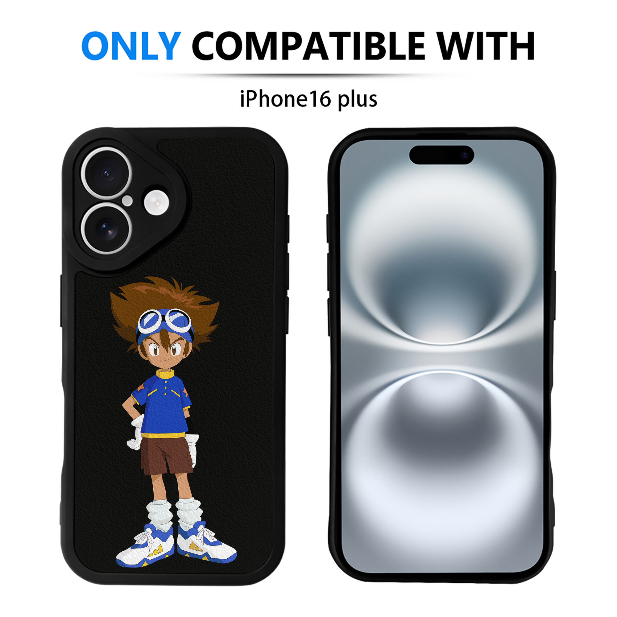 （画像用） Digimon デジタルモンスター/デジモン 【iPhone 16シリーズ対応】シリコンスマホケース（レザー調） 材質：シリコン